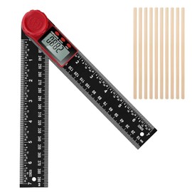 Digital Angle Finder Ruler with LCD Display, 200mm/7 Inch Angle Measurement Tool, for Carpentry Carpenter Construction DIY Measurement Home Repair, 10 Pencils (Black)