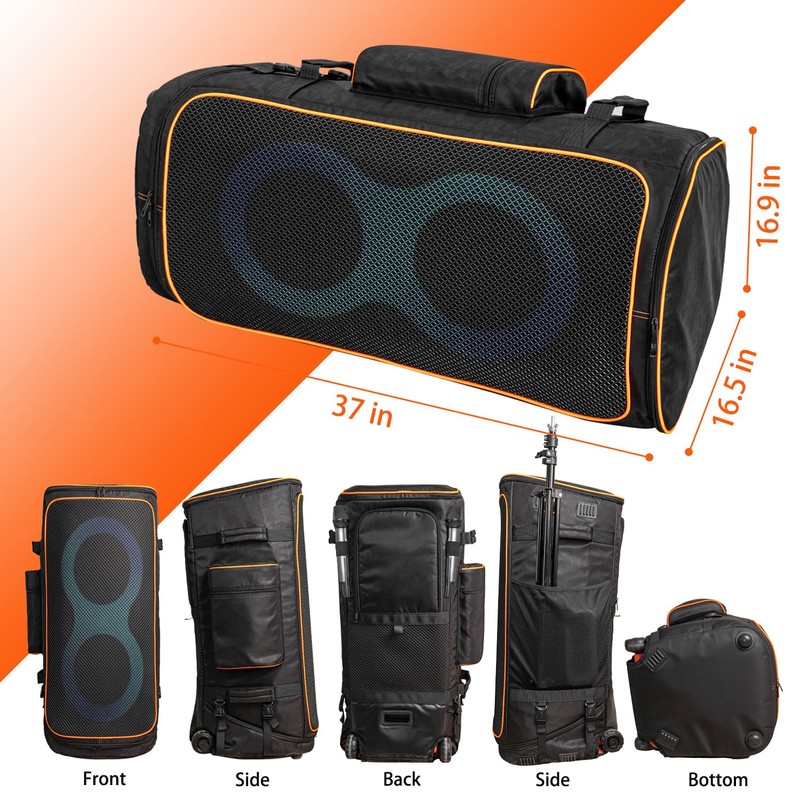 Jeachan Speaker Bag Rugged Speaker Bag Carry Case Compatible with