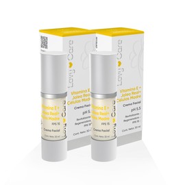 LOVY CARE Pack 2x1 Crema Facial con Vitamina E, Jalea Real y Células Madre, 30 ml c/u, pH 5.5 Hidratación, Regeneración y Antiedad