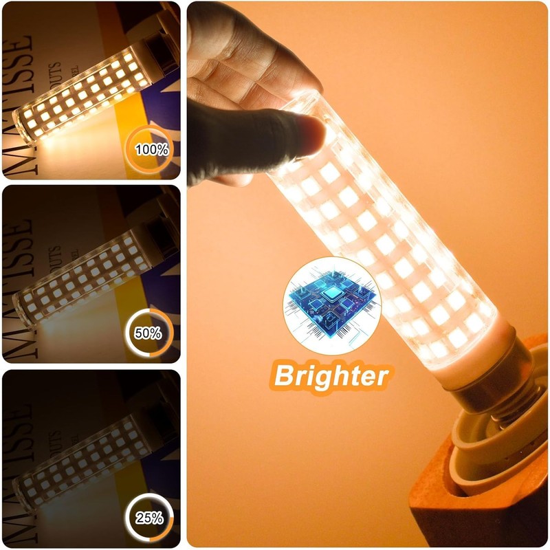 TZHILAN E12 Dimmable 100w Led Corn Light Bulb,3000K Warm White,AC120V