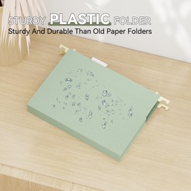 NORDUN Plastic Hanging File Folders Letter Size,1 Inch Expansion,12 Pack Reinforced Heavy Duty Hanging Folders,File Cabinet Folders,Adjustable Tabs,Expandable Hanging File Folder,Morandi Color