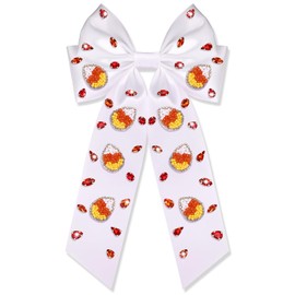 Halloween Hair Bows for Women Halloween Accessories Spooky Ghost Pumpkin Candy Corn Boo Hair Bow Clips Jeweled Large Hair Ribbons Barrettes Spooky Holiday Outfits Party Favors Gifts (Pattern M)