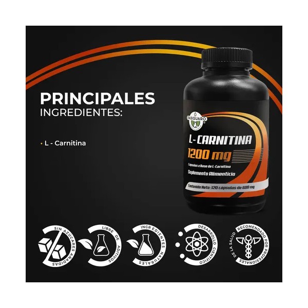 Pasiguaro L-carnitina 120 Cápsulas De 600 Mg rinde 60 Días