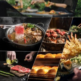 BBQ Tongs, Camping Tongs, BBQ Tongs, 304 Stainless Steel Multi-Tongs, Yakiniku-Vegetable Chopsticks, Camping-Lightweight/Heat-Resistant/Burn-Resistant/Rust-proof/Outdoor Tableware/Camping Cookware