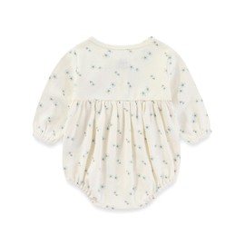 Ecojoy Baby Girl Vest 3PCs Grow Long/Short Sleeve Summer Fall Bodysuit with 3 Headbands/Hats