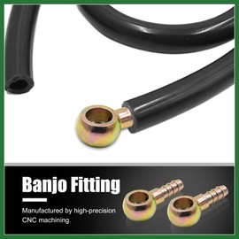 Motoforti 2pcs 5/16" 8mm ID Hose Barb 14mm Banjo Fitting Fuel Line Adapter Connector for Motorcycle Car Long-lasting