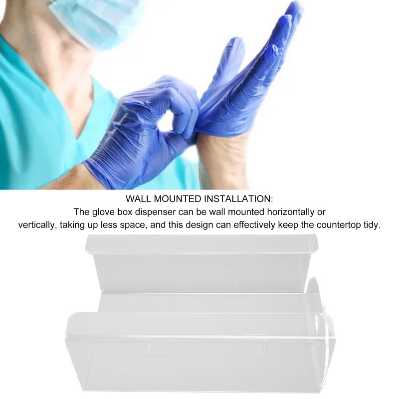Glove Box Holder Dispenser Wall Mounted Tissue Holder Clear with