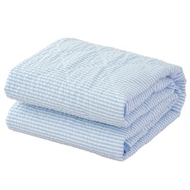 Simple Fresh Popopoco Cotton Soccer Mattress Pad Single (Blue) 39.4 x 80.7 inches (100 x 205 cm), Cotton Soccer Weave for Spring, Summer, Autumn