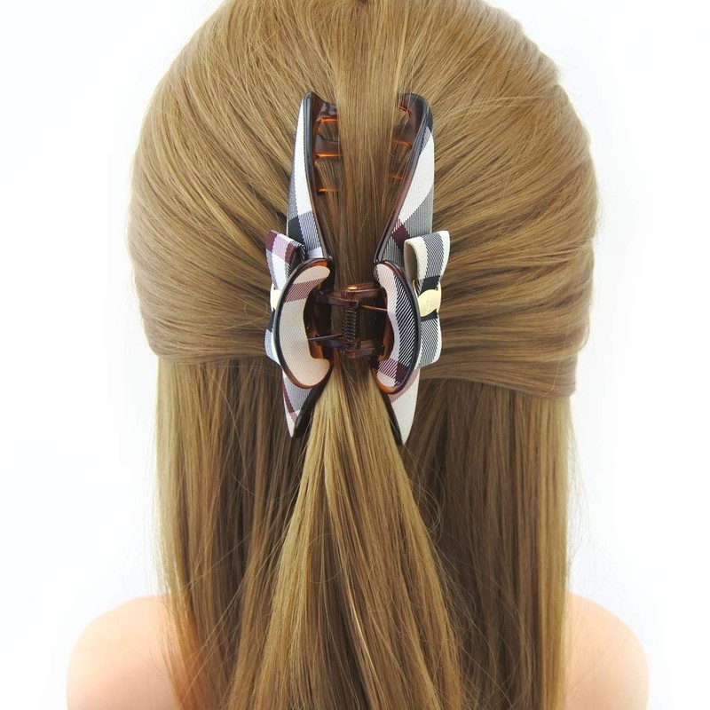 Meilliwish Edel Wunderschönen Lady Haarklammer-Clip 1 Stück(D90)(SemicircleBlack)