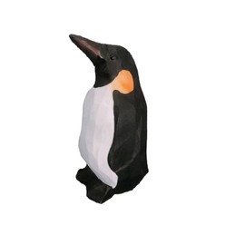 Emperor Penguin - Hand Carved Wooden Figurine Arctic Sea Bird Polar Wooden Art Carved Figurine Small Animals Aquarium (1pcs)