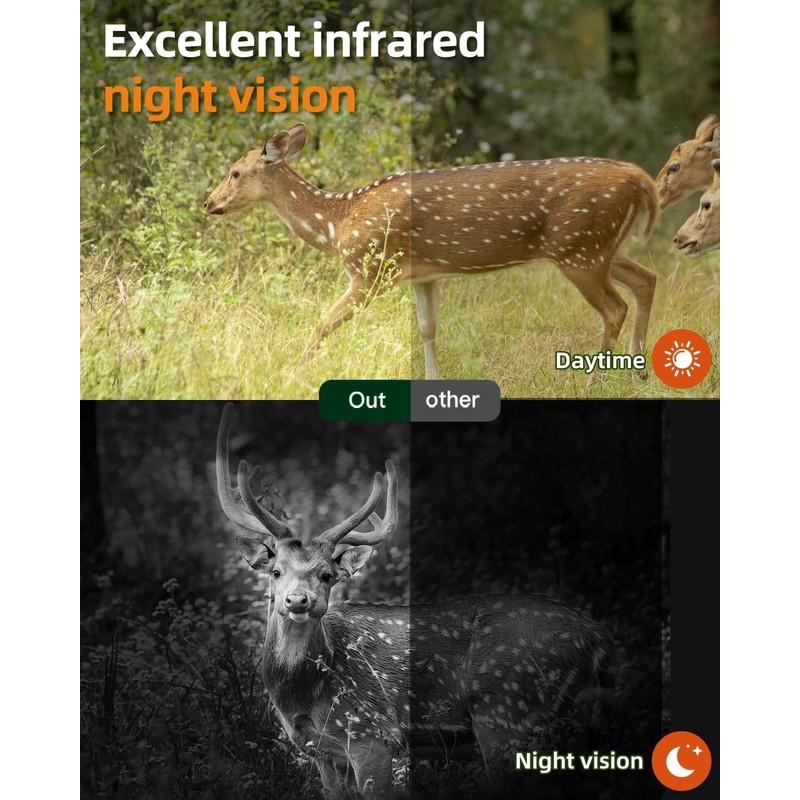 EBXDW Trail Camera, 5K 60MP Game Camera with 130°Wide Angle,