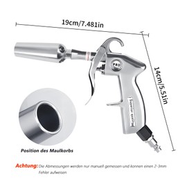 Compressed Air Gun for Quick Drying and Blowing Out - Air Blow Gun with Aluminium Casing, Includes Adapter