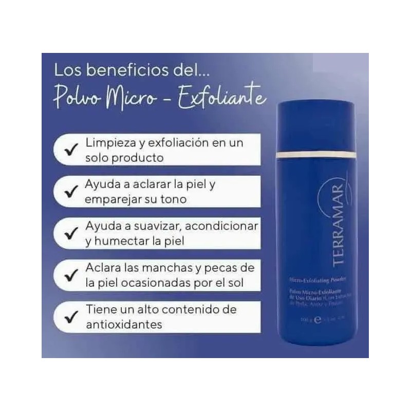 Polvo Microexfoliante Terramar Uso Diario, 100 Grs. Original