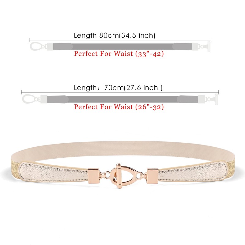 JASGOOD Women's Skinny Elastic Waist Belt, Stretch Retro Waistband for