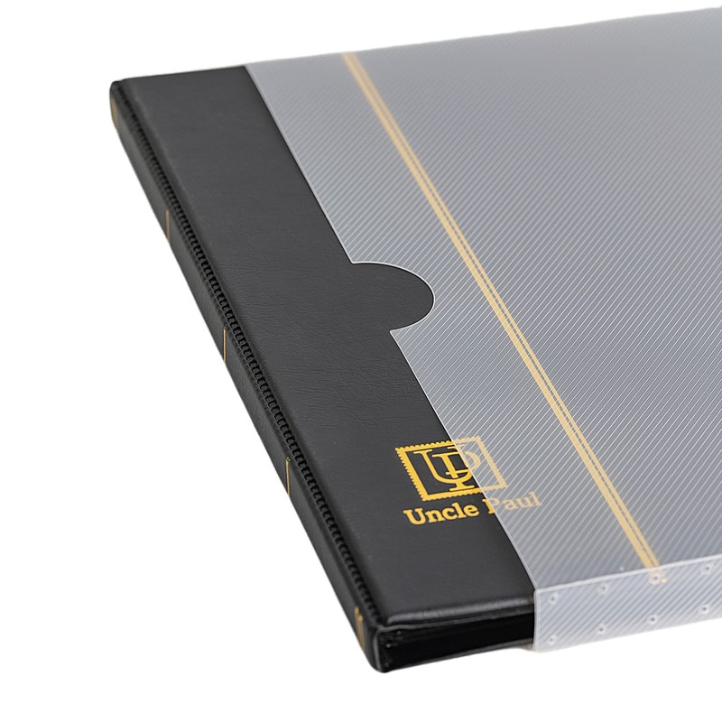 Stamp Album Stockbook, 100 Pockets 40 Black Sides Leatherette Padded