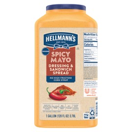 Hellmann's Spicy Mayonnaise 2 Pack Jar for Foodserivce made with real cayenne and red jalapeno peppers 128 oz