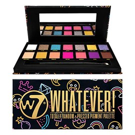 W7 | Whatever Pressed Pigment Palette Makeup | Tones: Cream Matte, Shimmer & Chromes | Colours: Bold And Bright, Pinks, Purples, Blues and Oranges | Cruelty Free Makeup For Women