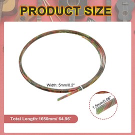 sourcing map 2 Pcs Guitar Binding Purfling Strips, 1650x5x1.5mm Plastic Binding Edge Trim for Acoustic or Classical Guitar Accessories, Red Green