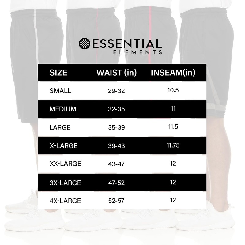 4 Pack: Men's Dry-Fit Sweat Resistant Active Athletic Performance Shorts
