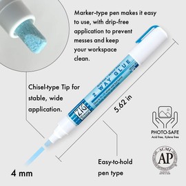 Kuretake Zig 2Way Glue Pen, 4mm Chisel Tip, 3 ps Set, Made in Japan