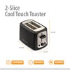 Toastmaster 2-Slice Cool Touch Toaster, black with stainless accent