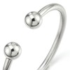 COOLSTEELANDBEYOND Elastic Adjustable Stainless Steel Ball Cuff Bangle Bracelet for