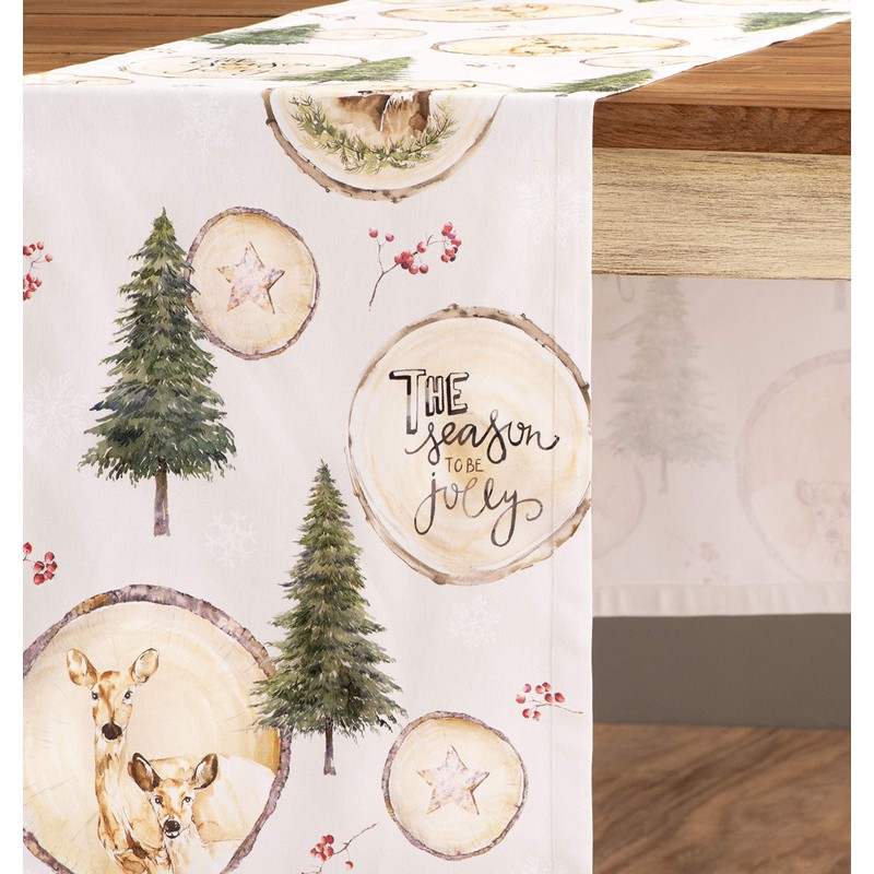 Maison d'Hermine Thanksgiving / Christmas Table Runner, 100% Cotton, 50