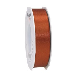 Prasent 25 mm 25 m Satin Double Face Ribbon Roll, Cinnamon