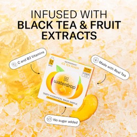 waterdrop® Microdrink ice Tea Set PEACH - 36 Drops Cubes, Zero Sugar Powder - Black Tea + Peach - Valuable Vitamins