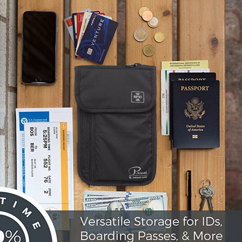 yellowprice Travel Wallet Organiser with RFID Nylon Neck Bag Passport