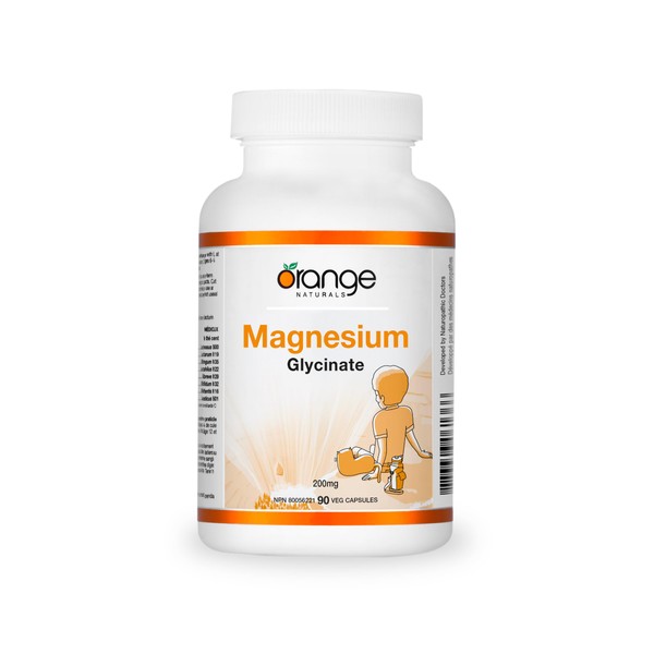 Orange Naturals Orange Naturals Magnesium Glycinate 200mg, 90 V-Caps, Non-GMO,