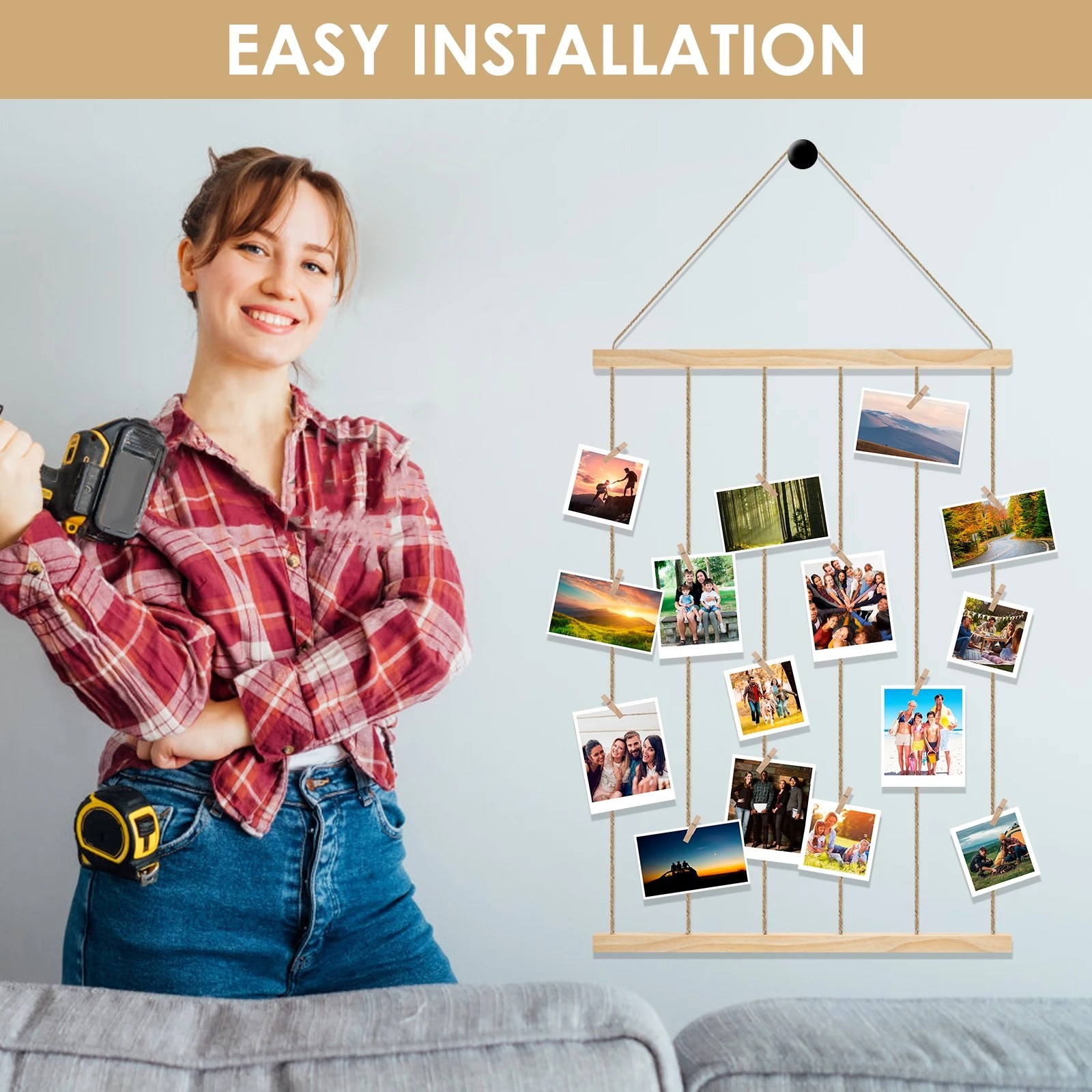 ClearView Picture Frame Collage – Multi-Photo Hanging Display for Wall Decor, Living Room and Bedroom Gallery