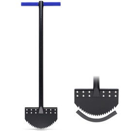 CKLT One-Piece 40in Manual Edger Lawn Tool with Spring Steel Blade Manganese Steel Border Edger for Landscaping Rustproof Half Moon Edger with Rubber Handle for Garden Maintenance