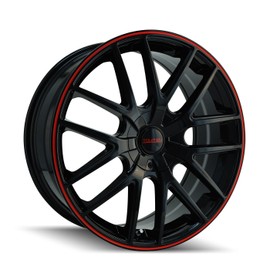Touren TR60 3260 Wheel with Black Finish with Red Ring (16x7"/4x100mm)
