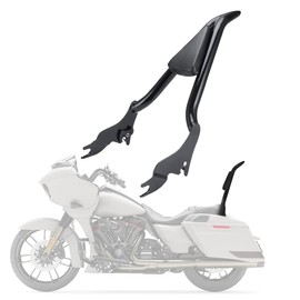 22 inch Detachable Passenger Sissy Bar Fit for Harley Touring Models 2009-2024 CVO Road Glide Street Glide Road King, One-Piece Rear Backrest with Back Cushion Black