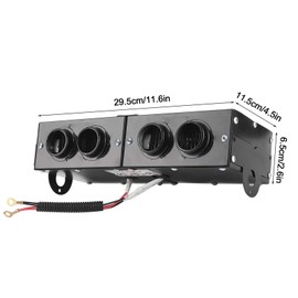 Yuecoom Car Defroster, Iron Car Heater Defogger, Cooling Fans Car Heater Defogger Auto 4 Hole Heating Fan Defroster Car Demister Car Heating Fan