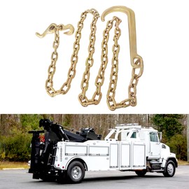 SEBLAFF 5/16 x 8 FT Grade 70 Tow Chain 15 J Hook Mini T Hook Replacement for Recovery Wrecker Axle