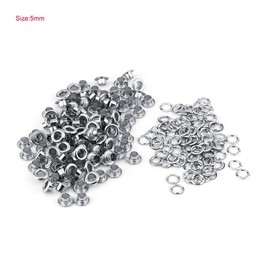 100Pcs 5mm Eyelets Silver, Hole Metal Eyelets, Grommet for Leather Craft Card Decoration