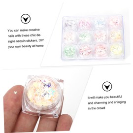 FOMIYES 3pcs 12 Star Moon Nail Decals Sequin Stickers DIY Nail Art Stickers for Women