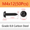 ORANXIN M4 x 12 mm, 50 pieces, carbon steel, round