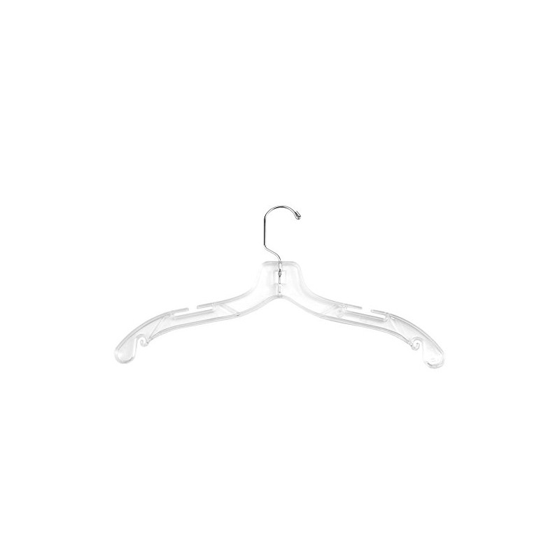 NAHANCO 505 Plastic Dress Hanger, Middle Heavy Weight, 17", Clear