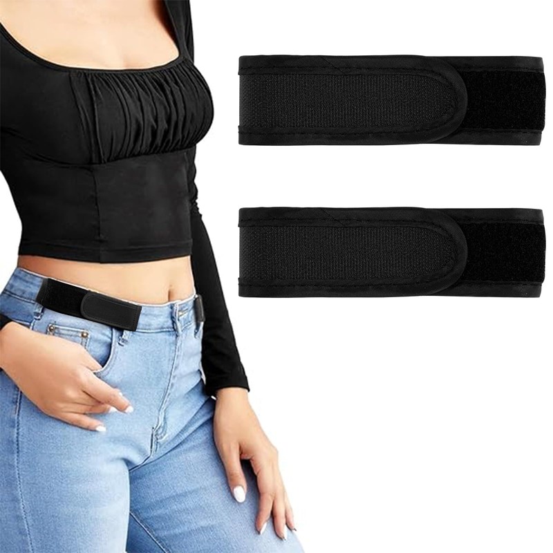 Vinuwu No Buckle Belts for Men 2 Pack No Buckle