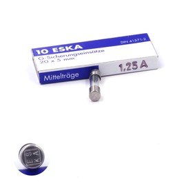 Medium Delayed (M) Glass Fuse 1.25A/250VAC 5x20mm (Pack of 10 Fuses)