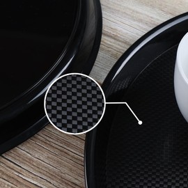 Buyitt Restaurant Non-Slip Tray, Plastic Round Tray, Food Meals Serving Tray with Raised Edges, Set of 4