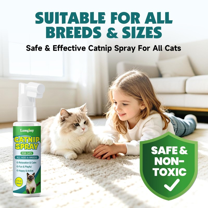 Catnip Spray for Cats with Silvervine, Enhance Playtime & Relaxation,