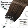 Moresoo Micro Loop Hair Extensions Human Hair Ombre Brown Micro