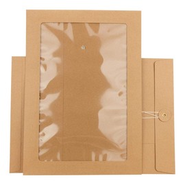 Envelope C4, 324 x 229 mm, Panoramic Window, Twine Closure, Kraft Paper, Shipping Bag - 10 Pieces/Pack