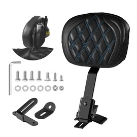 VASTMT Driver Backrest for Harley Touring 1997-2024 Adjustable Rider Backrest with Compartment Plug-in Backrest Kit for Harley Street Glide Road King Road Glide Electra Glide 1997-2024(Blue）