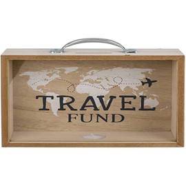 Out of the blue Decorative Wooden Money Box Travel Funds Size: 21 x 16.5 x 7.5 cm