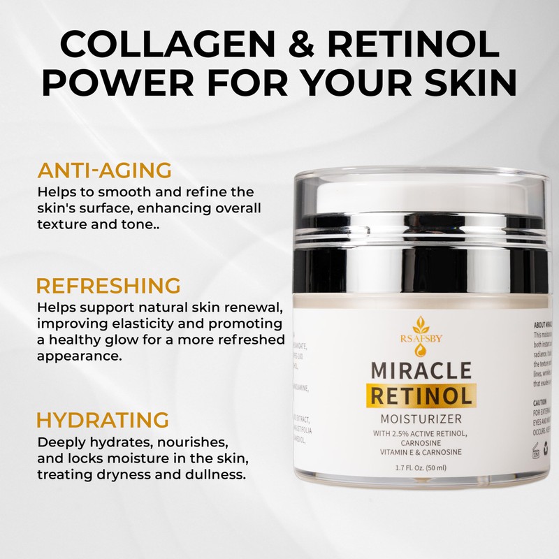 Miracle Retinol Moisturizer – 2.5% Active Retinol, Vitamin E &
